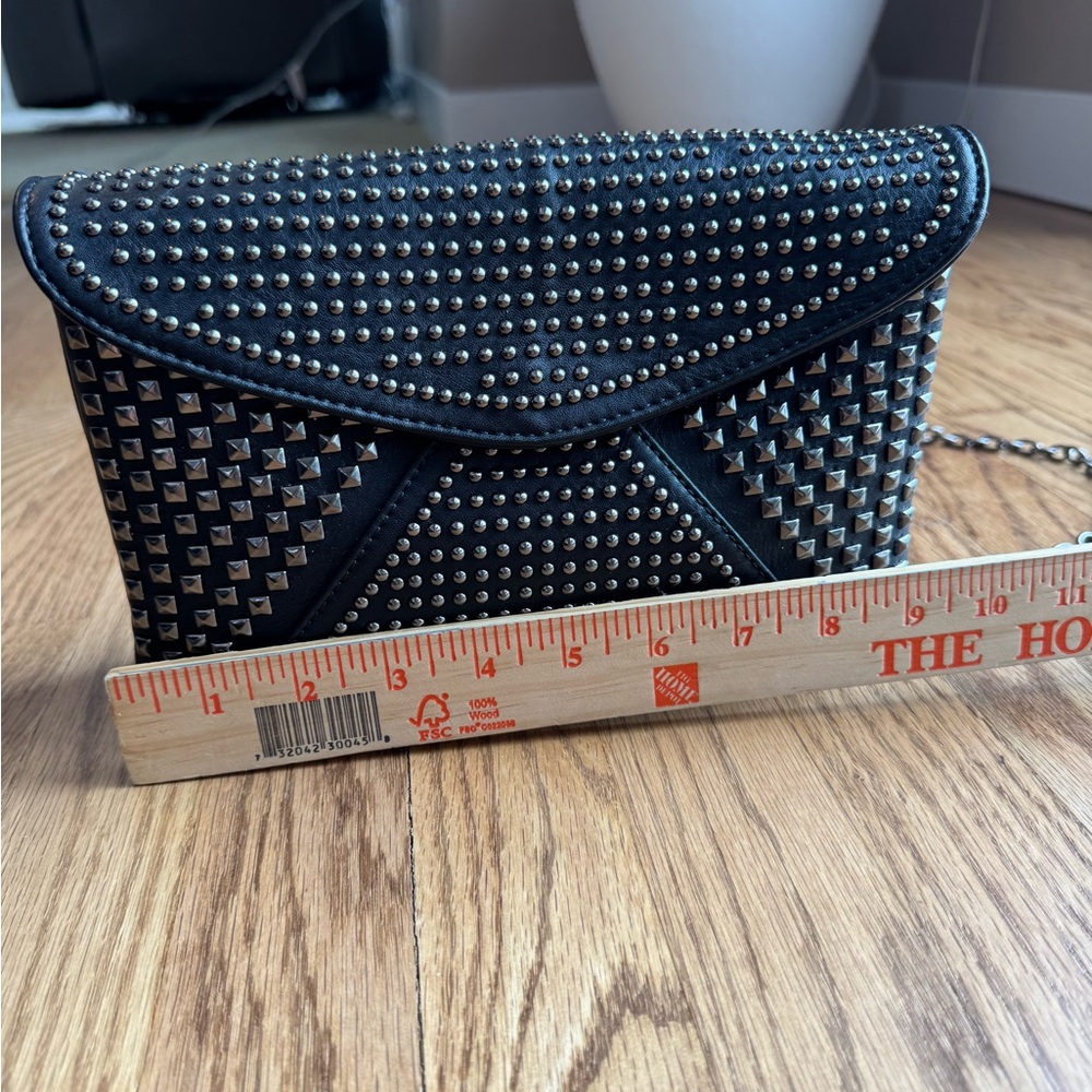 MMS Design Studio Black Studded Envelope Crossbody - Picture 4 of 6
